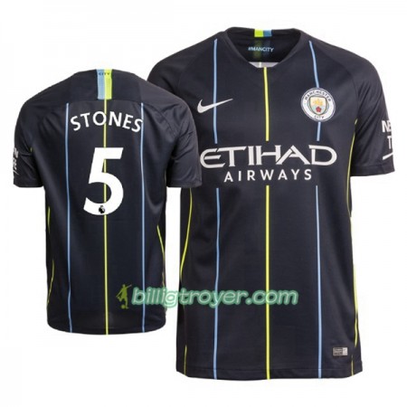 Billige Fotballdrakter Manchester City Stones 5 Bortedraktsett 2018/19 Kortermet
